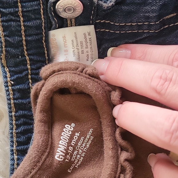 GYMBOREE baby girls set- long sleeves and jeans 12-18 months - Picture 6 of 7
